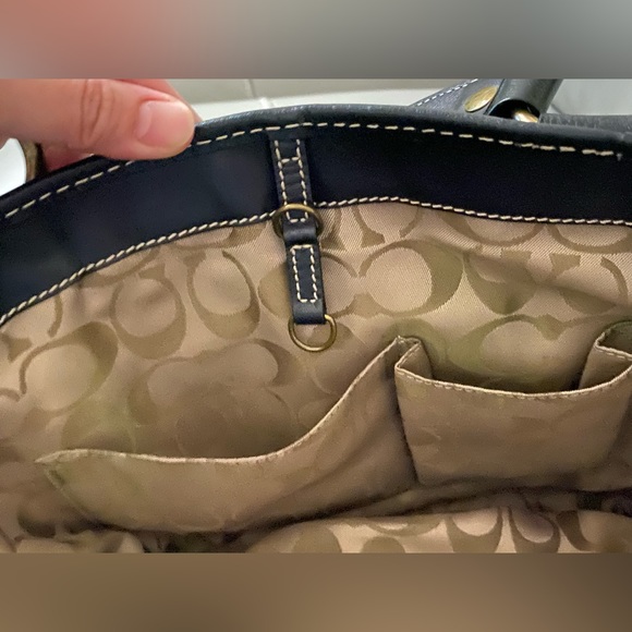 Vintage Coach Legacy Straw & Leather Satchel Tote Handbag - Picture 14 of 16